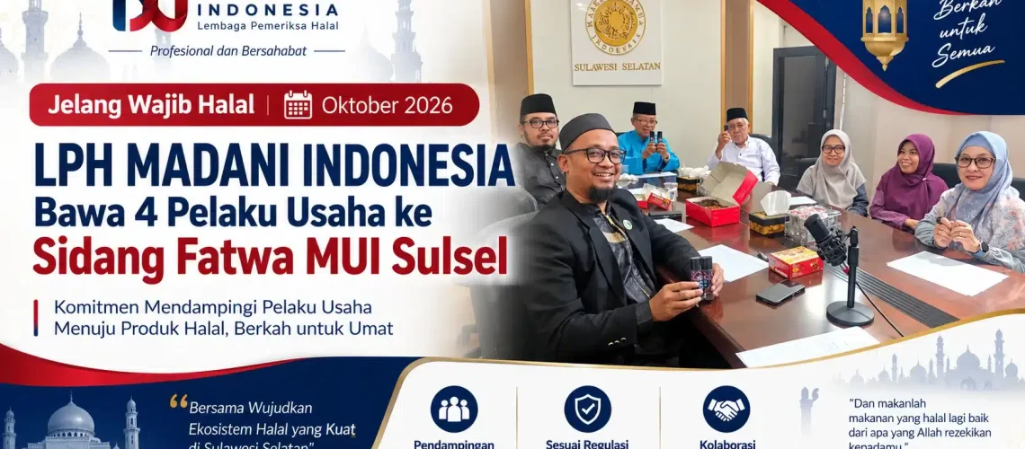 Jelang Wajib Halal 2026, LPH Madani Ajukan 4 Pelaku Usaha ke Sidang Fatwa MUI Sulsel
